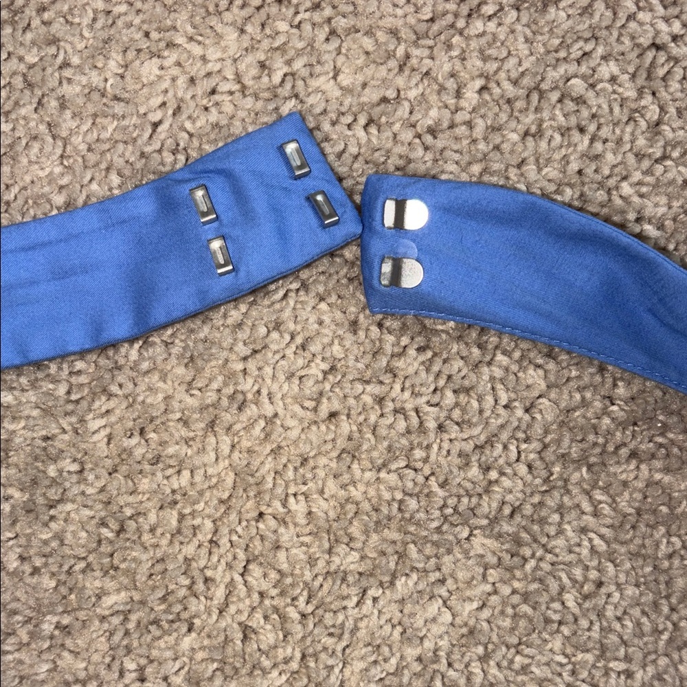 REFORMATION Blue Halter Ruffle Mini Dress - Picture 3 of 6